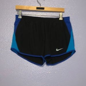 Nike black & blue medium lined athletic gym shorts